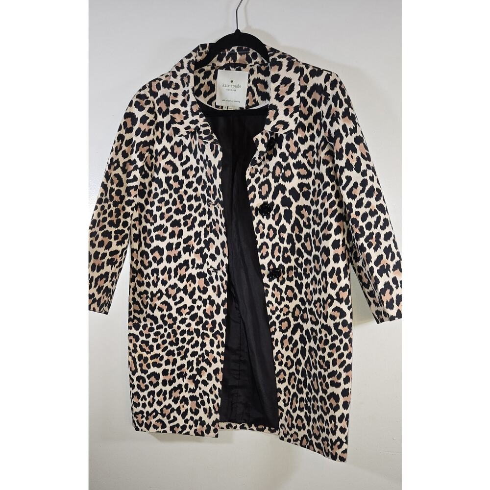 Kate Spade Leopard Printed Jacket Size 0 Quarter Sleeve